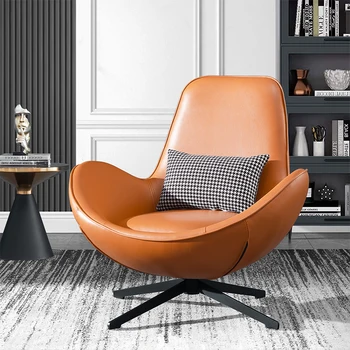 Nordic Lounge סלון כסאות המשחקים עור הכסא המסתובב חיצונית חדר שינה יחיד קורא Cadeira הדירה ריהוט WSW40XP