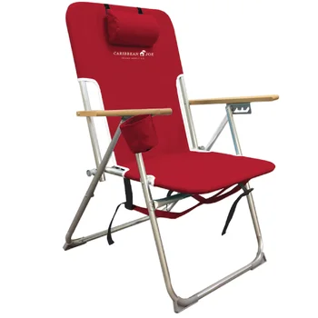 הקריבי ג ' ו גבוהה קיבולת משקל על הגב החוף הכיסא, אדום ספסל בגינה קש הכיסא