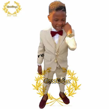 הילד חליפה רשמית ללבוש צעיף דש ילדים בגדים עבור חתונה טוקסידו מסיבת ילדים חליפת ילד בלייזר להגדיר (ז ' קט+מכנסיים+וסט)