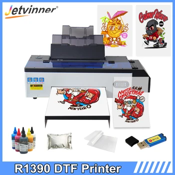Jetvinner A3 DTF מדפסת 1390 חולצת טי בד מסכת בגדי ג ' ינס הדפסה מכונת העברת חום PET מדפסות טקסטיל