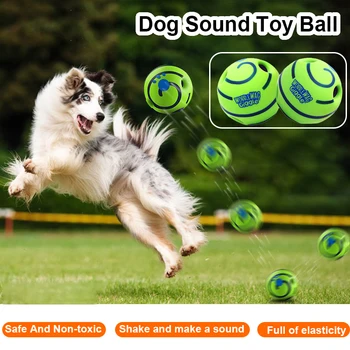 אינטראקטיבי כדור גדול של צעצועים לכלב ריפוי עצמי לועס לצחקק נשמע Tenis גורים מתגלגל כדי להקל על השעמום אביזרים לחיות מחמד
