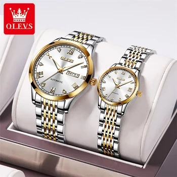 OLEVS חדש יוקרתי חובב שעונים אופנה עמיד למים האוטומטי מכאני Watch עבור גברים ואישה כמה לצפות המאהב של שעון היד