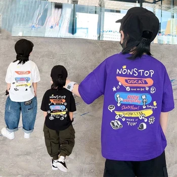 הגאות ילד ילדים העליון Kawaii הדפסת מוצרים חדשים Harajuku אופנה חיצונית חולצות ילדים שלושה צבעים לבחירה
