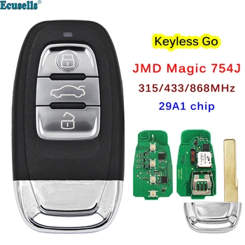 קסם Keyless ללכת 754J 3 כפתורים מלאה מרחוק חכם מפתח הרכב עבור אאודי A4 A5 A6L A7 A8 Q5 עבור פולקסווגן PHIDEON 315/433/868Mhz 29A1 צ ' יפ