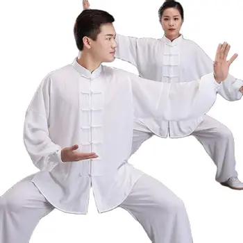 טאי צ 'י בגדים קונג פו המדים סינית מסורתית הבגדים אדם הגברת עם שרוולים ארוך וושו טאי-צ' י גברים קונג פו תרגיל טאנג חליפה