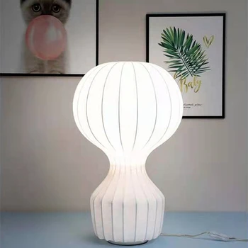 נורדי מעצב משי מנורת שולחן על הבר סלון, חדר שינה שולחן העבודה עיצוב המנורה מקורה הביתה בלון אוויר חם ליד המיטה אור