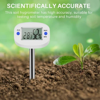 TA290 דיגיטלי אדמה לחות לחות מד טמפרטורה לחות הבוחן עם בדיקה לגינון חקלאות
