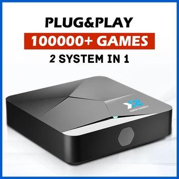רטרו וידאו, קונסולת משחק סופר מסוף X2 עבור PS1/PSP/DC/שבתאי סגה/מיים/Neogeo שחקן משחק 4K HD TV Box עם 100000 משחקים