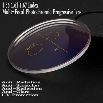 1.56 1.61 1.67 מדד אספריים Photochromic רב מוקדית מתקדמת מרשם עדשות קוצר ראייה זוקן ראייה עדשות משקפיים עדשה PS0008