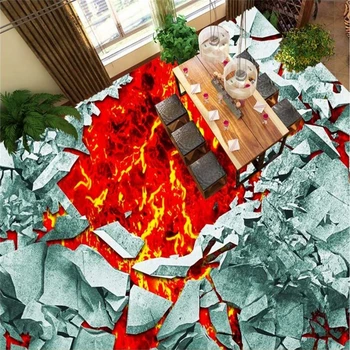 beibehang הרצפה ציור קיר ריצוף 3D שבור קיר וולקני מגמה חיצונית ריצוף המסמכים דה parede 3d פארא סאלה atacado
