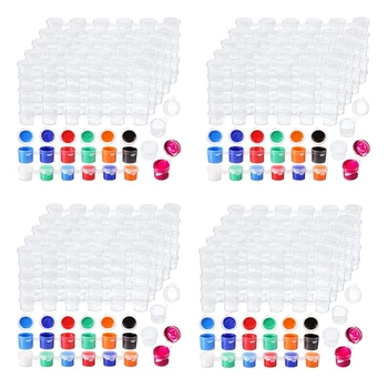 500 רצועות 3000 סירים ריקים צבע רצועות צבע כוס פלסטיק שקופה מיכלי אחסון ציור חומרי מלאכה(3 Ml/ 0.1 Oz)