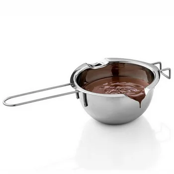 400ML נירוסטה חימום חימום בדוד צלחת חמאה שוקולד נמס אפייה כלים קערה עם ידית